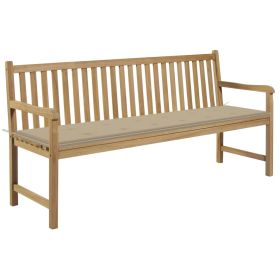 Garden Bench with Beige Cushion 68.9" Solid Teak Wood