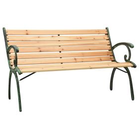 Garden Bench 48.4" Cast Iron and Solid Firwood