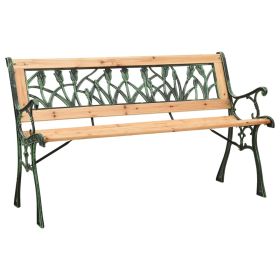 Garden Bench 48" Cast Iron and Solid Firwood
