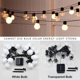 LED Solar Light Outdoor Garland Street G50 Bulb String Light As Christmas Decoration Lamp For Garden Indoor Holiday Lighting (Wattage: 3.5M-20Led, Emitting Color: Warm-Color-B)