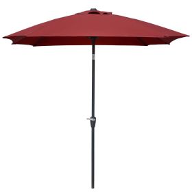 7.7FT Courtyard umbrella Outdoor straight pole umbrella XH (Color: Wine red)