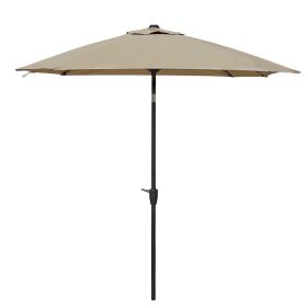 7.7FT Courtyard umbrella Outdoor straight pole umbrella XH (Color: Khaki)