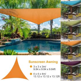 9.84ft Shade Sail Patio Cover Shade Canopy Camping Sail Awning Sail Sunscreen Shelter Triangle Cover (Color: Orange)