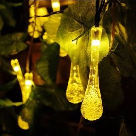 Dew Droplets 20 LED Solar Lights Falling Like Dew (Color: Warm White)
