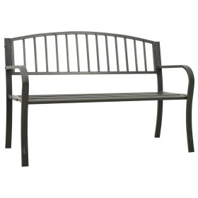 Garden Bench 49.2" Steel Gray (Color: Grey)