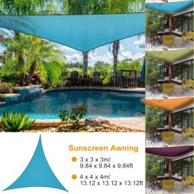 13.12ft Shade Sail Patio Cover Shade Canopy Camping Sail Awning Sail Sunscreen Shelter Triangle Cover (Color: Blue)