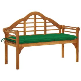 Garden Queen Bench with Cushion 53.1" Solid Acacia Wood (Color: Brown)