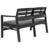 2-Seater Garden Bench with Cushions 52.4" Plastic Anthracite