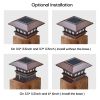 4 Pack Solar Post Light Waterproof SMD LED Outdoor Street Fence Deck Cap Lamp 4x4