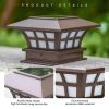 4 Pack Solar Post Light Waterproof SMD LED Outdoor Street Fence Deck Cap Lamp 4x4