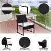 Free shipping 3 Pieces Patio Set Outdoor Wicker Patio Furniture Sets Modern Bistro Set Rattan Chair Conversation Sets with Coffee Table for Yard and B
