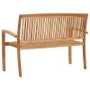 2-Seater Stacking Garden Bench 50.6" Solid Teak Wood