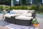 Direct Wicker 4-PC Outdoor Wicker Patio Furniture Sofa Luxury Comfort Wicker Sofa