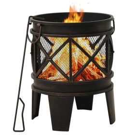 Rustic Fire Pit with Poker ??16.5"21.3" Steell