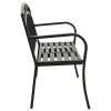 Garden Bench with a Table 49.2" Steel Black