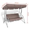 Outdoor Hanging Swing Bench with a Canopy Coffee 3 Persons