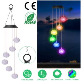 Solar Wind Chime Lights Sea Urchins Decorative Lamp 7 Color Changing IP65 Waterproof