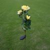 LED Rose Flower Stake Light Solar Energy Rechargeable for Outdoor Garden Patio