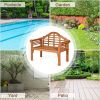 49 Inch Eucalyptus Wood Outdoor Folding Bench with Backrest Armrest for Patio Garden