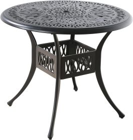 35.5' Patio Round Dining Table Outdoor Cast Aluminum Bistro Table with 1.88' Umbrella Hole