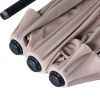 Outdoor Patio Backyard Double-Sided Offset Umbrella with Large UV-Proof Canopy, Wind Vent, Open Close Crank, Khaki XH