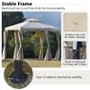 11ft.Wx11ft. L Outdoor Patio Hexagon Gazebo with Polyester Curtain Side Wall, Double Roofs for Decks, Poolsides, Gardens