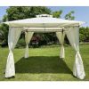 10x10 Ft Outdoor Patio Garden Gazebo Tent,Outdoor Shading, Gazebo Canopy With Curtains,Beige