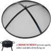 Outdoor Portable 32 Inch Steel Round Fire Pit with BBQ Grill;  Cooking Grate;  Spark Screen;  Fire Poker;  Cover;  Fireplaces for Outside wood burning