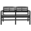 2-Seater Garden Bench with Cushions 52.4" Plastic Anthracite