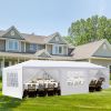 10'x30' Outdoor Party Tent with 8 Removable Sidewalls; Waterproof Canopy Patio Wedding Gazebo; White