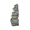 24inches Rock Outdoor Waterfall Fountain with LED Lights for Garden Decor