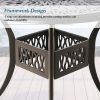 35.5' Patio Round Dining Table Outdoor Cast Aluminum Bistro Table with 1.88' Umbrella Hole