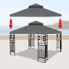 10x10 Ft Outdoor Patio Gazebo Replacement Canopy,Double Tiered Gazebo Tent Roof Top Cover Only(Frame Not Include)