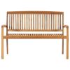 2-Seater Stacking Garden Bench 50.6" Solid Teak Wood