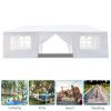 10'x30' Outdoor Party Tent with 8 Removable Sidewalls; Waterproof Canopy Patio Wedding Gazebo; White