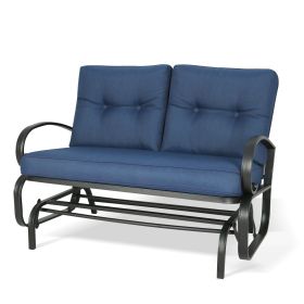 Outdoor Patio Glider Bench Loveseat Outdoor Cushioned 2 Person Rocking Seating Patio Swing Chair