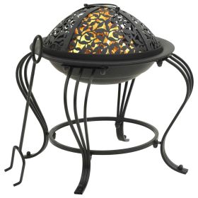 Fire Pit with Poker 19.3" Steel