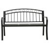Garden Bench with a Table 49.2" Steel Black