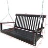 Front Porch Swing with Armrests, Wood Bench Swing with Hanging Chains,for Outdoor Patio ,Garden Yard, porch, backyard, or sunroom,Easy to Assemble,bla