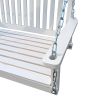 Front Porch Swing with Armrests, Wood Bench Swing with Hanging Chains,for Outdoor Patio ,Garden Yard, porch, backyard, or sunroom,Easy to Assemble,whi