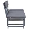 Garden Bench with Cushions 2-in-1 74.8" Gray Solid Acacia Wood