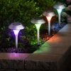 4Packs Solar Garden Lights Outdoor IP44 Waterproof Solar Pathway Lights Color Changing Landscape Lamps