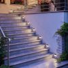 2 Pack Solar Light 2 LEDs Wall Lamp Stair Step Outdoor Waterproof Security Light with Auto On/Off