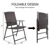 Outdoor Beach & Garden Lawn Chairs Set Of 4 Rattan Utility Folding Chair
