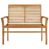 Garden Bench with Cream White Cushion 44.1" Solid Teak Wood