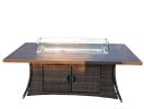 Elegant PE Wicker and Aluminium Patio Dining Fire Pit Table