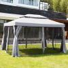 Grand Patio 10x13 Feet 2-tier Patio Gazebo, Outdoor Canopy with Mosquito Netting and Shade Curtains, Sturdy Straight Leg Tent for Backyard & Party & E