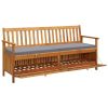 Garden Storage Bench with Cushion 66.9" Solid Acacia Wood