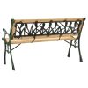 Garden Bench 48" Cast Iron and Solid Firwood