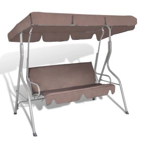 Outdoor Hanging Swing Bench with a Canopy Coffee 3 Persons
